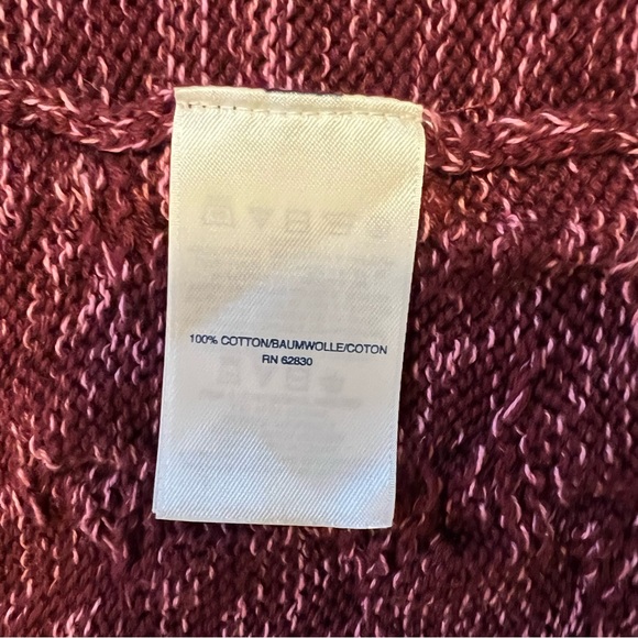 Lands' End Burgundy Cable Knit Cardigan - Picture 6 of 6